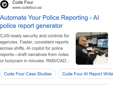 An ad Code Four is running