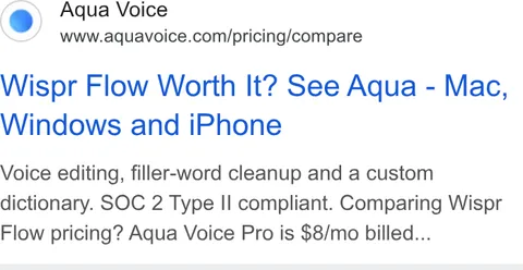 An ad Aqua Voice is running