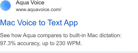An ad Aqua Voice is running
