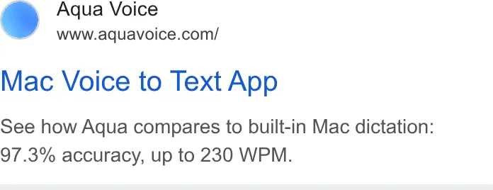 An ad Aqua Voice is running