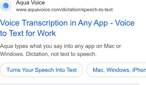 An ad Aqua Voice is running