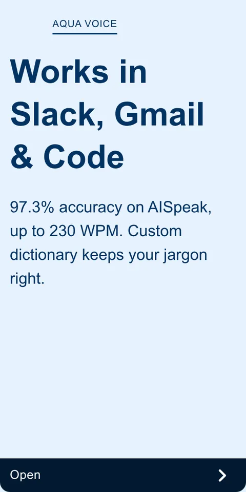 An ad Aqua Voice is running