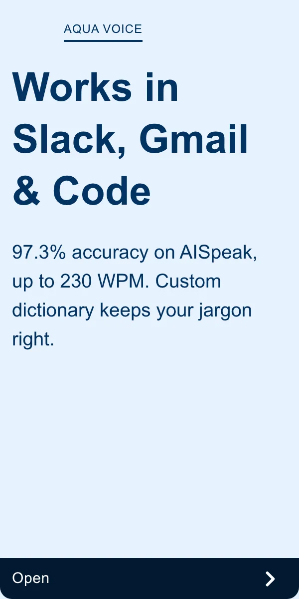 An ad Aqua Voice is running