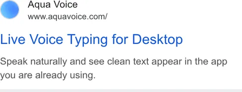 An ad Aqua Voice is running