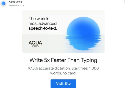 An ad Aqua Voice is running