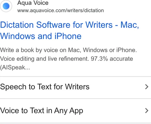 An ad Aqua Voice is running