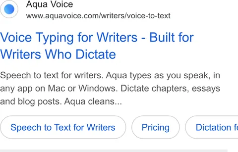 An ad Aqua Voice is running