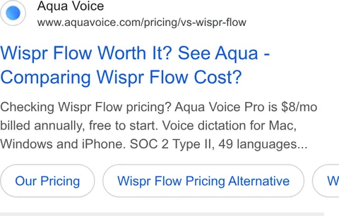 An ad Aqua Voice is running