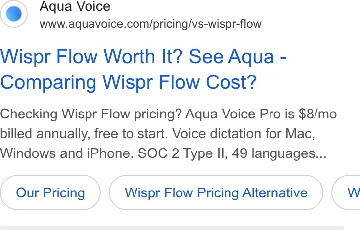 An ad Aqua Voice is running