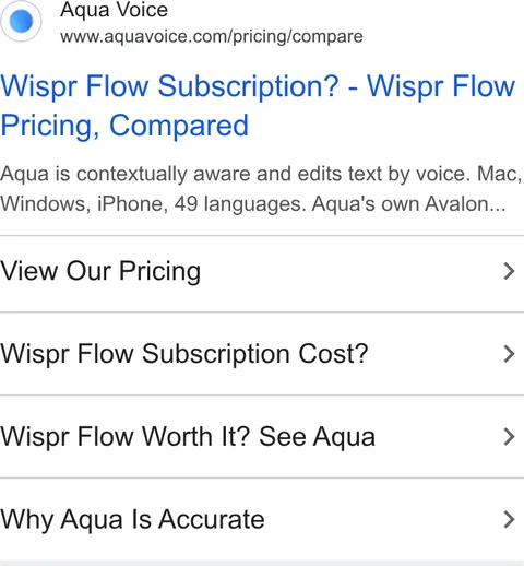 An ad Aqua Voice is running