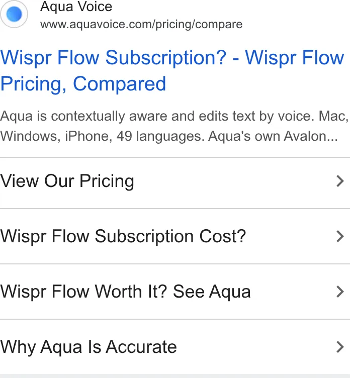 An ad Aqua Voice is running