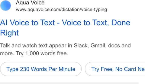 An ad Aqua Voice is running