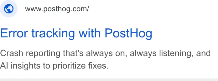 An ad Posthog is running