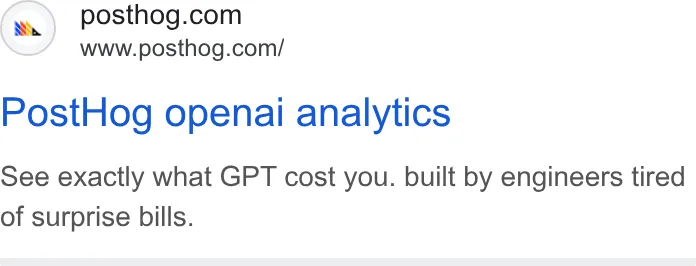 An ad Posthog is running