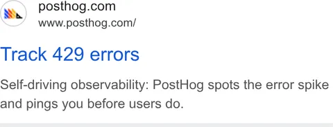 An ad Posthog is running