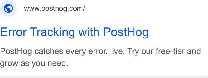 An ad Posthog is running