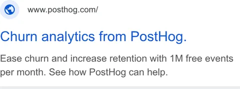 An ad Posthog is running
