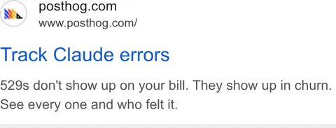 An ad Posthog is running