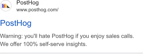 An ad Posthog is running