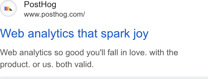 An ad Posthog is running