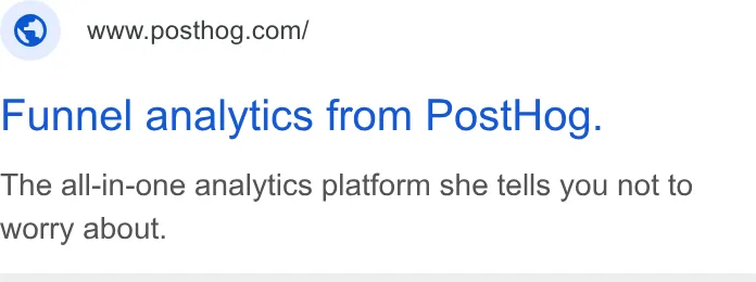 An ad Posthog is running