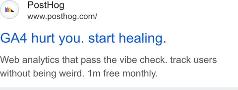 An ad Posthog is running