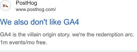 An ad Posthog is running