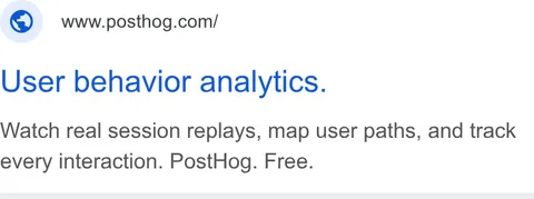 An ad Posthog is running