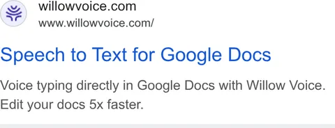 An ad Willowvoice is running