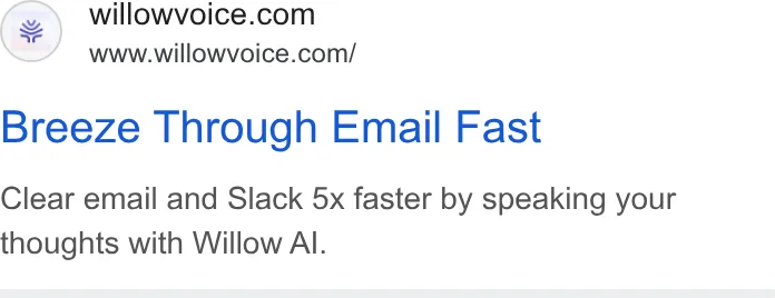 An ad Willowvoice is running