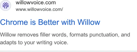 An ad Willowvoice is running