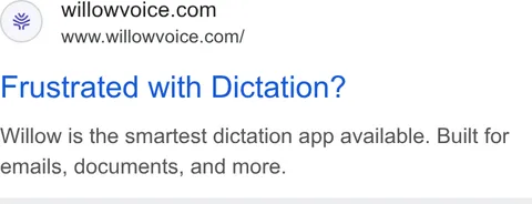 An ad Willowvoice is running