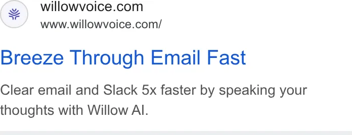 An ad Willowvoice is running