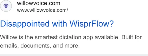 An ad Willowvoice is running