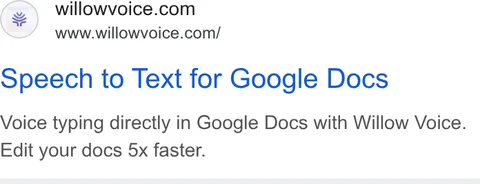 An ad Willowvoice is running