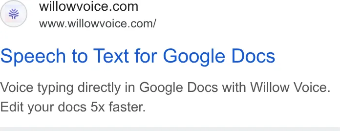 An ad Willowvoice is running