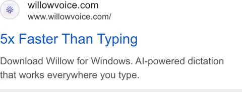 An ad Willowvoice is running