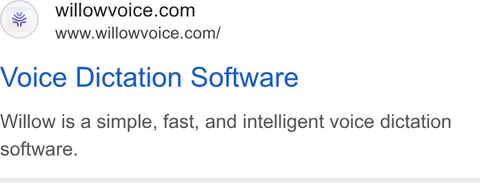 An ad Willowvoice is running