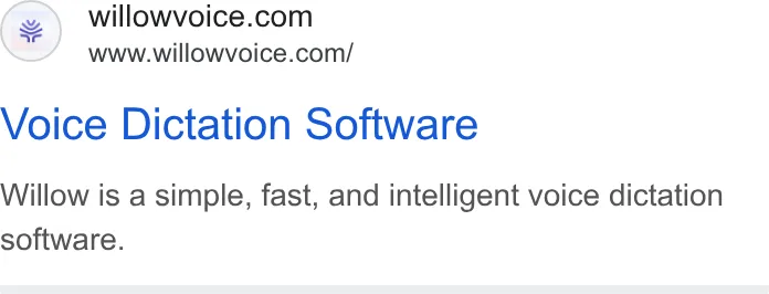 An ad Willowvoice is running