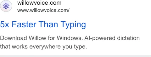 An ad Willowvoice is running