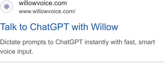 An ad Willowvoice is running