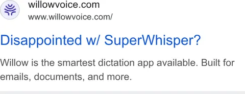An ad Willowvoice is running