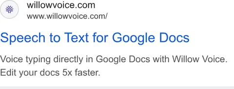 An ad Willowvoice is running