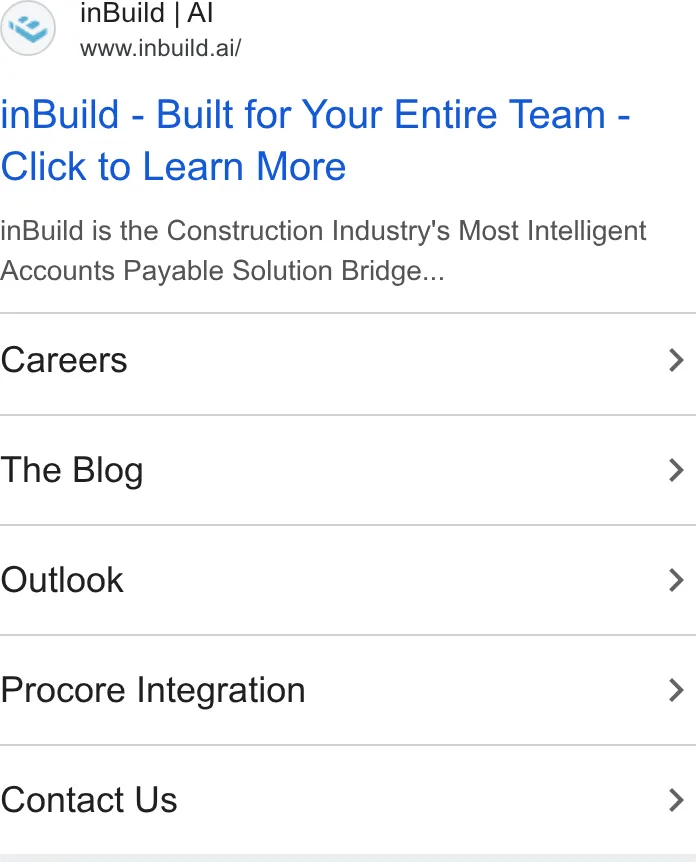An ad inBuild is running