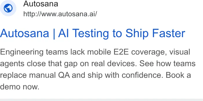 An ad Autosana is running