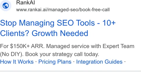 An ad RankAI is running