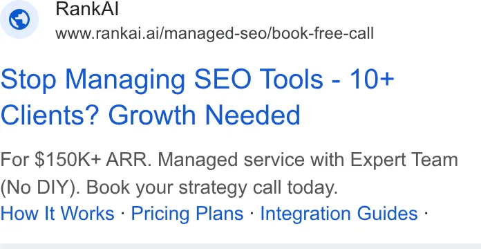 An ad RankAI is running