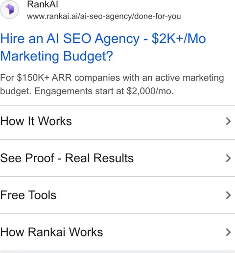 An ad RankAI is running