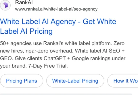 An ad RankAI is running