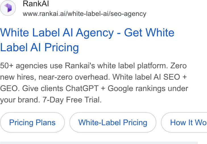An ad RankAI is running